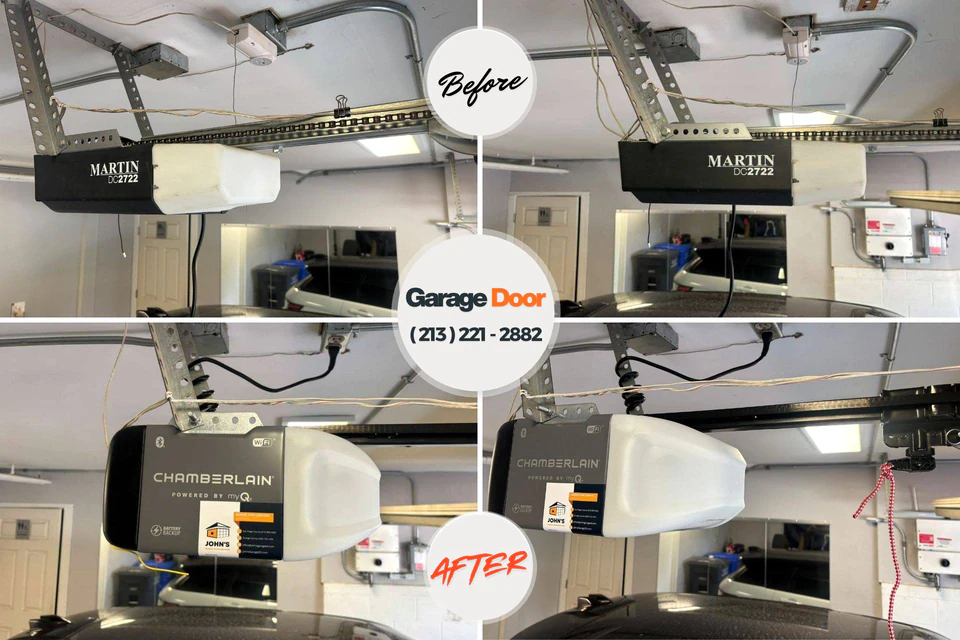 Before and after: garage door repair Great Bend, KS